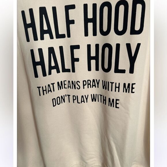 Half Hood Half Holy Sweat Shirt Size XL - Picture 2 of 3